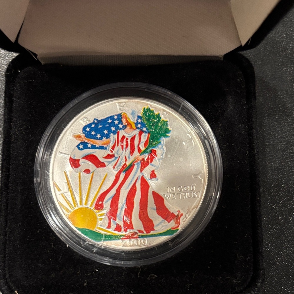 2000 Painted Walking Liberty Silver Dollar
